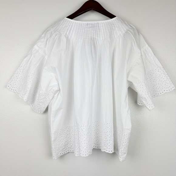 J. Crew Jolie Top Lightweight Eyelet Cotton Poplin White Size L NWT - Picture 5 of 8